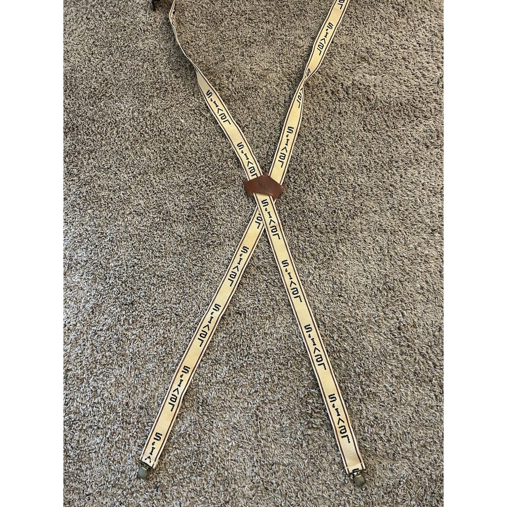 Vintage Levi’s Levi Strauss Leather And Woven Suspenders Clean Branded 80’s